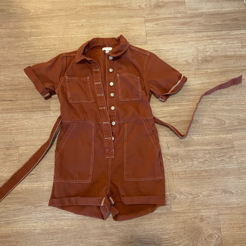 Burnt orange TopShop utility romper
